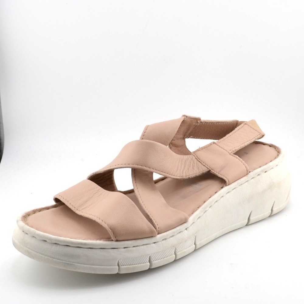 Rizzoli Platform Sandals‎ Women US 8 EU 38 Blush Pink Leather Slingback Wedge